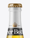 Clear Glass Lager Beer Bottle Mockup