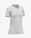 Women's Soccer V-Neck Jersey Mockup – Front Half-Side View - Football T-shirt