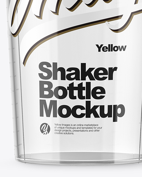 Transparent Shaker Bottle Mockup