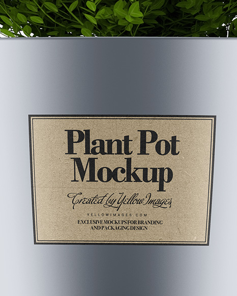 Metallic Plant Pot Mockup