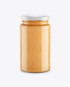 Clear Glass Jar w/ Peanut Butter Mockup