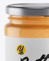 Clear Glass Jar w/ Peanut Butter Mockup