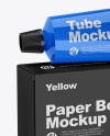 Paper Box w/ Glossy Tube Mockup