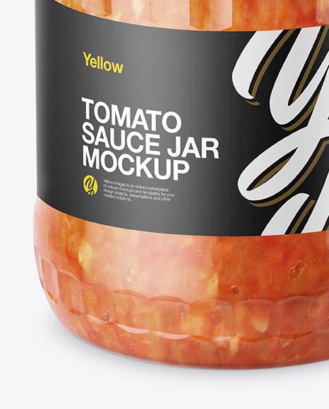 700ml Clear Glass Sauce Jar Mockup