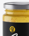 Clear Glass Jar w/ Sauce Mockup Clear Glass Jar w/ Sauce Mockup