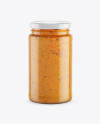 Clear Glass Jar w/ Sauce Mockup