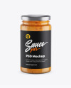 Clear Glass Jar w/ Sauce Mockup Clear Glass Jar w/ Sauce Mockup