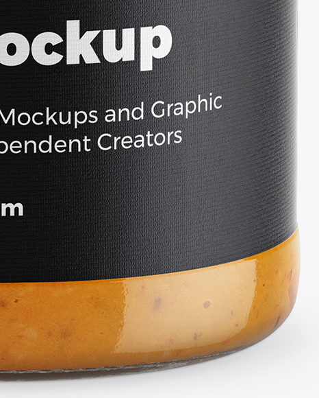 Clear Glass Jar w/ Sauce Mockup Clear Glass Jar w/ Sauce Mockup