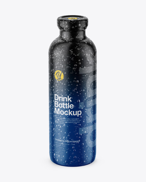 Bottle with Condensation in Shrink Sleeve Mockup