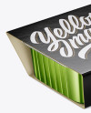 Box With Metallic Cup Mockup - Half Side View (High-Angle Shot)