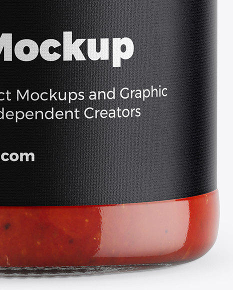 Clear Glass Jar w/ Sauce Mockup