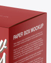 Paper Box Mockup - Half Side View (High-Angle Shot)