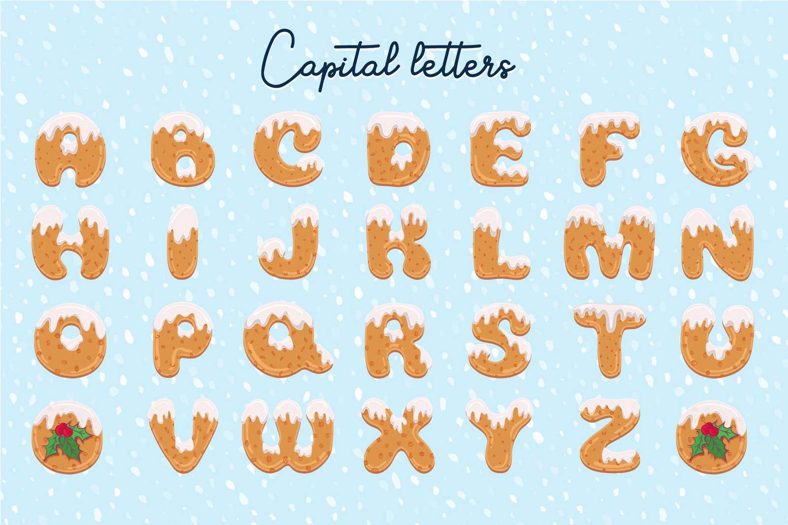 Xmas cartoon cookie font family