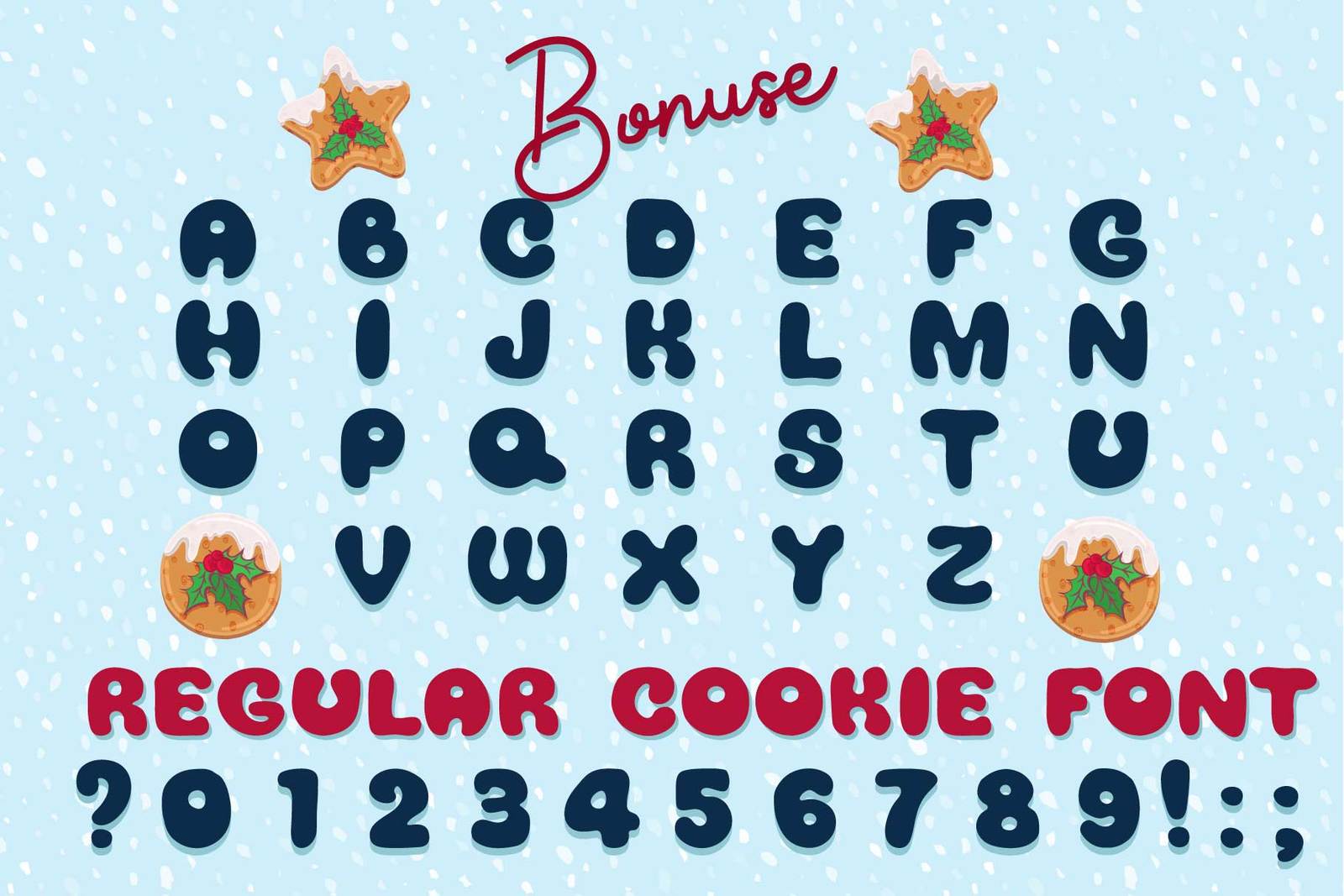 Xmas cartoon cookie font family