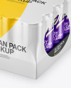 Glossy Pack with 24 Cans Mockup