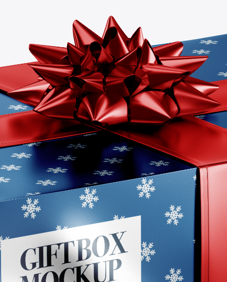 Metallic Gift Box Mockup