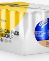 Glossy Pack with 24 Cans Mockup