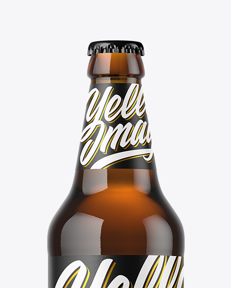 Amber Beer Bottle Mockup