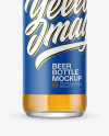 Clear Glass Lager Beer Bottle Mockup