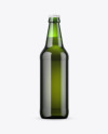 Green Glass Beer Bottle Mockup