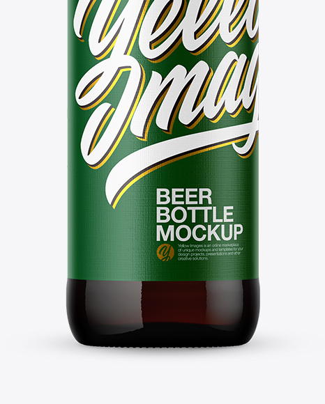 Dark Amber Beer Bottle Mockup