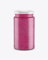 Clear Glass Jar w/ Beet Sauce Mockup