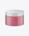 Matte Cosmetic Jar with Scrub Mockup - High-Angle Shot