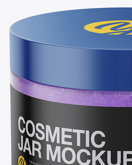 Matte Cosmetic Jar with Scrub Mockup - High-Angle Shot