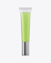 Semitransparent Cosmetic Soft Tube with Metallic Cap Mockup