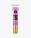 Semitransparent Cosmetic Soft Tube with Metallic Cap Mockup