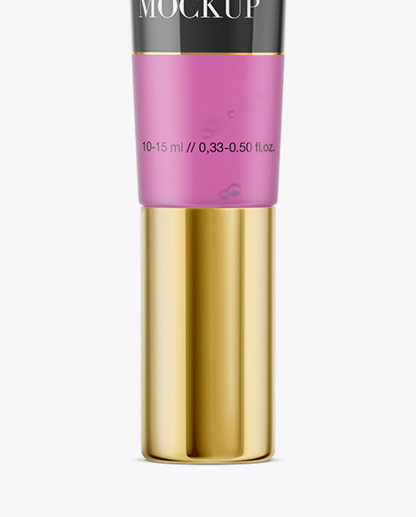 Semitransparent Cosmetic Soft Tube with Metallic Cap Mockup