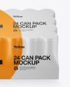 Matte Pack with 24 Cans Mockup