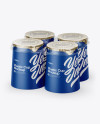 4 Plastic Cups w/ Holder Mockup
