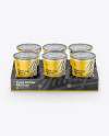 6 Plastic Cups w/ Transparent Lid Pack Mockup