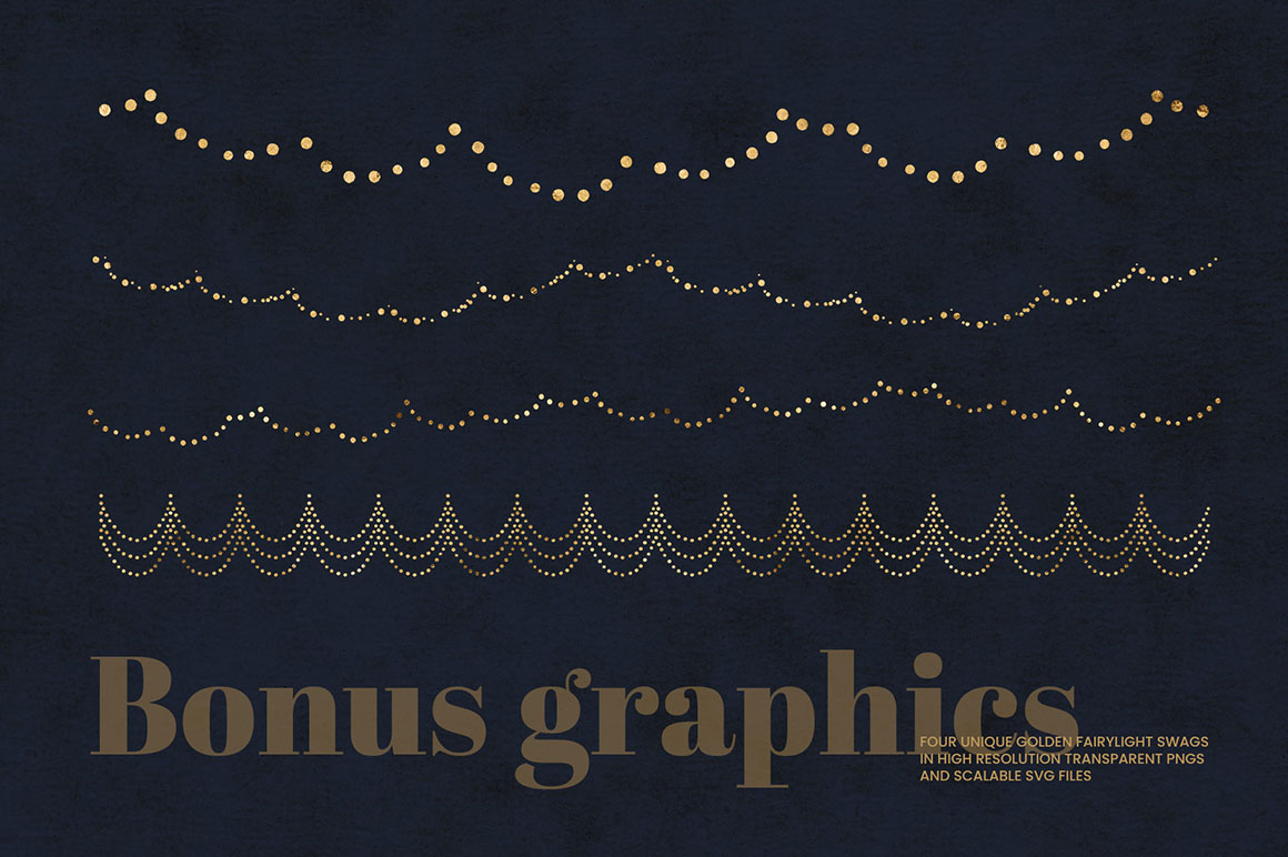 36 Winter Fairy Lights Gold Graphics 36 Winter Fairy Lights Gold Graphics