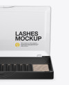 Opened Transparent Box With Lashes Mockup