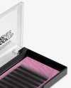 Opened Transparent Box With Lashes Mockup