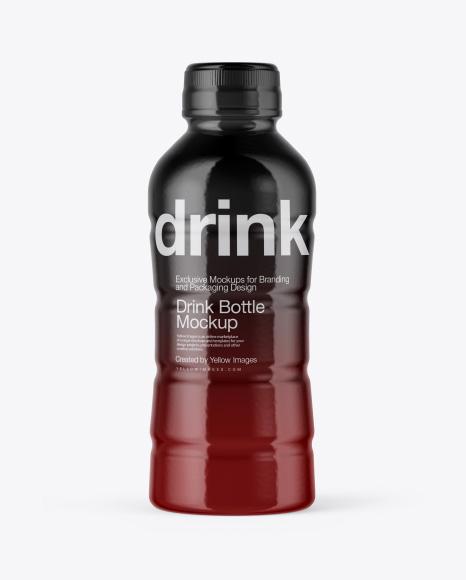 Clear Bottle in Shrink Sleeve Mockup