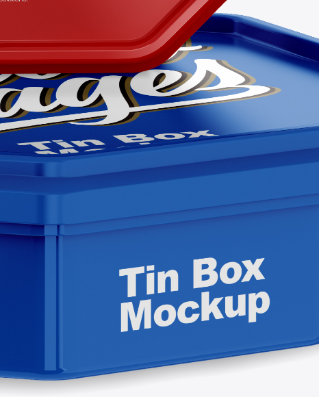 Two Glossy Tin Boxes Mockup