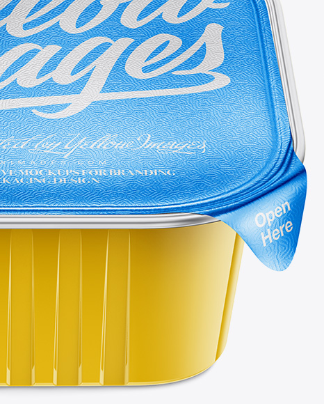 Square Glossy Cup with Foil Lid Mockup - High-Angle Shot