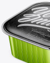 Square Metallic Cup with Foil Lid Mockup - Half Side View (High-Angle Shot)