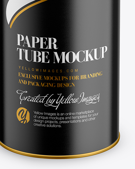 Glossy Paper Tube Mockup - Front View (High-Angle Shot)