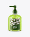 Clear Cosmetic Bottle with Pump Mockup Clear Cosmetic Bottle with Pump Mockup