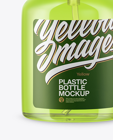 Clear Cosmetic Bottle with Pump Mockup Clear Cosmetic Bottle with Pump Mockup