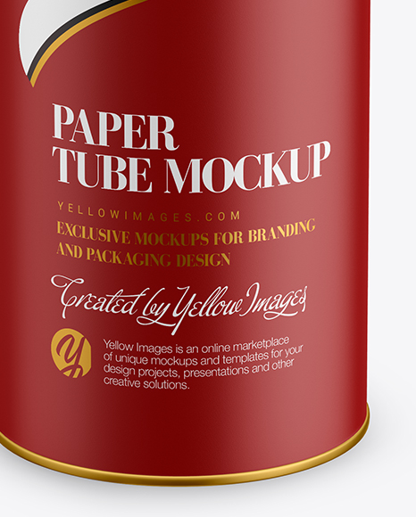 Matte Paper Tube Mockup - Front View (High-Angle Shot)