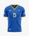 Men’s Soccer Y-Neck Jersey Mockup - Front View - Football T-shirt Mockup