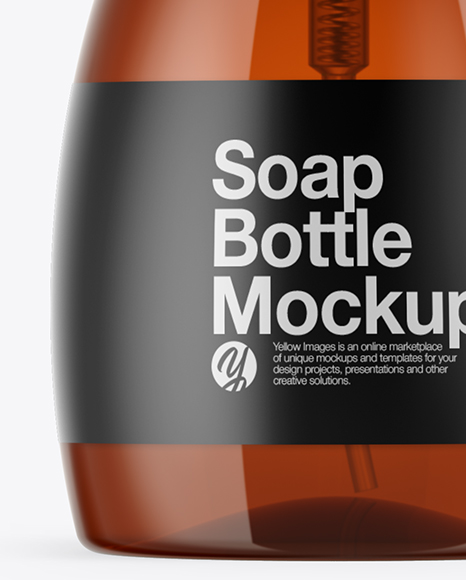 Amber Soap Bottle Mockup