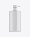 Glossy Plastic Bottle with Pump Mockup