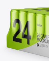 Metallic Pack with 24 Cans Mockup