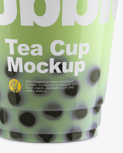 Bubble Tea Cup Mockup - Front View